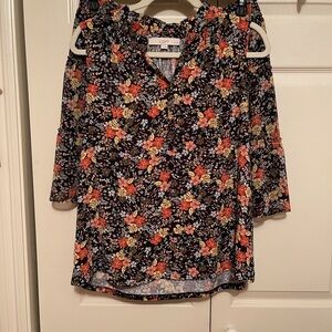 LOFT NAVY FLORAL BLOUSE AND SKIRT SET​​